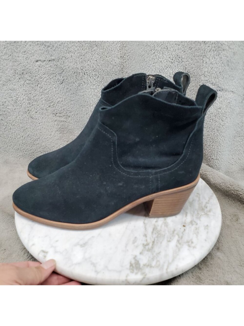 Ugg Shoes Womens Size 7 Black Suede Kingsburg Ankle Boots *Read*